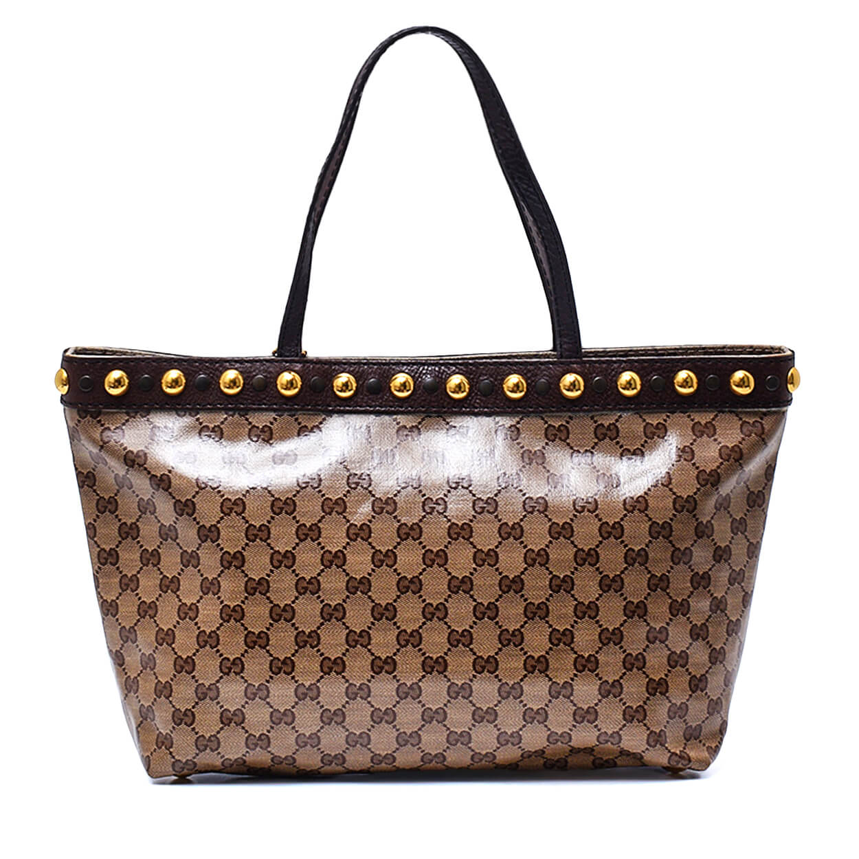 Gucci - Brown GG Crystal Babouska Shopper Tote Bag  